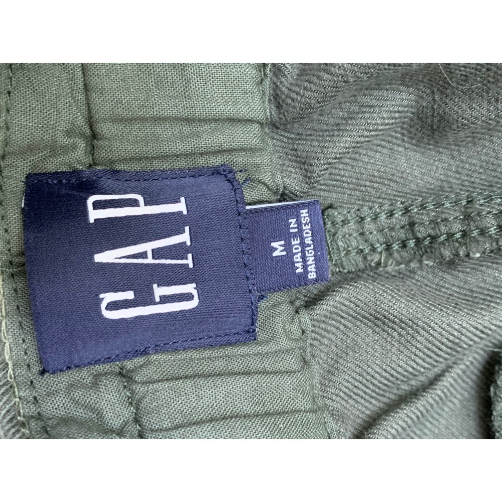 Gap Easy Twill Pant Dark Green High Rise Straight Leg Cotton Baggy Size M NEW - Picture 4 of 10